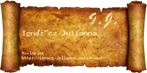 Ignácz Julianna névjegykártya